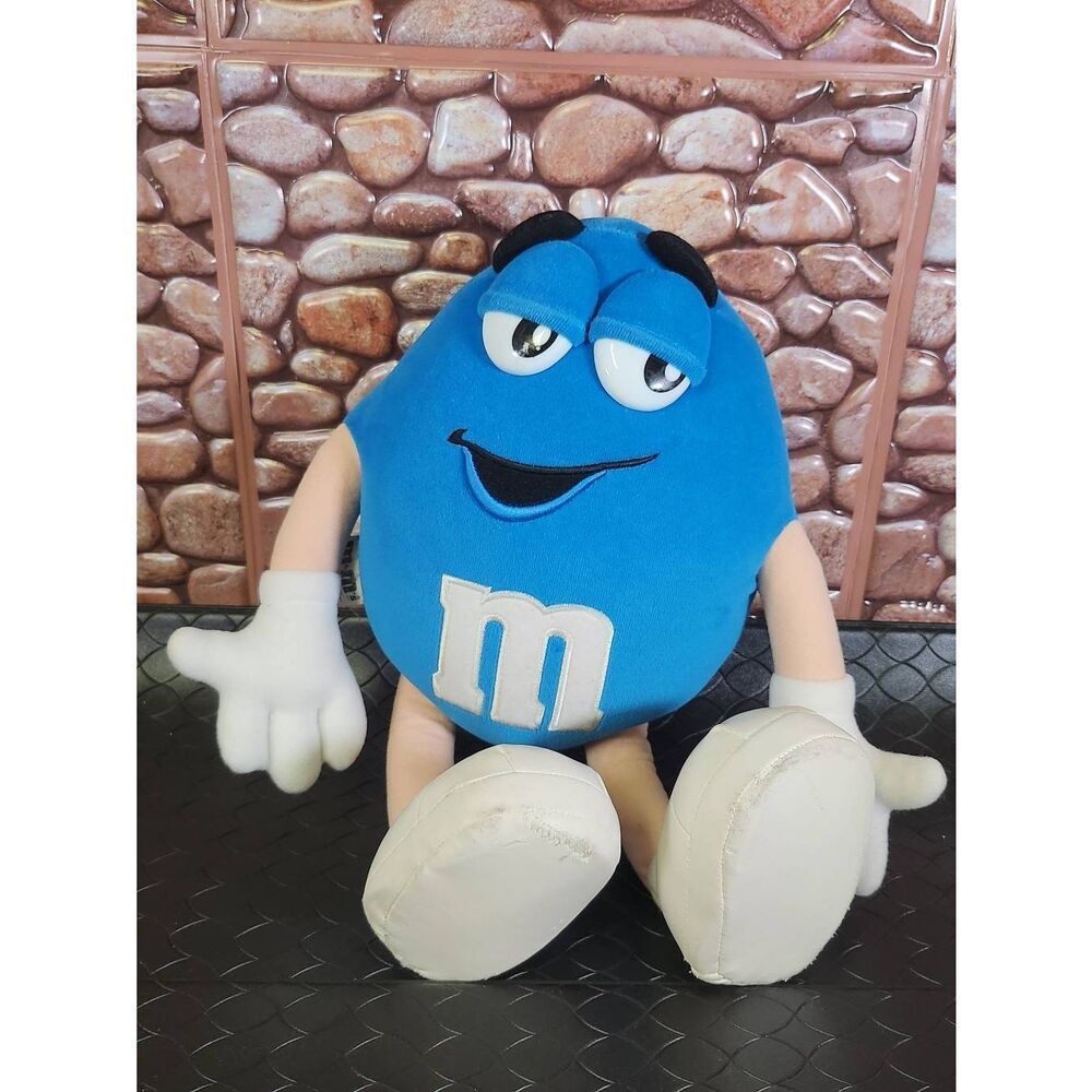 M&M Guy 1997 blue original plush character 14” #B15
